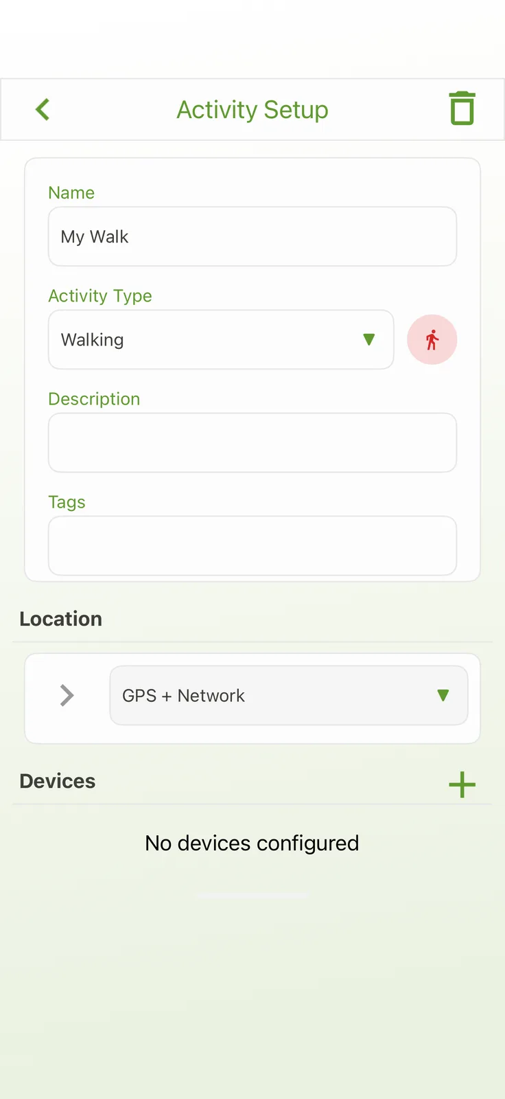 Editing an activity profile on an iPhone